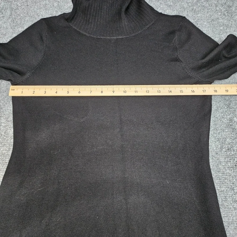 Calvin Klein‎ Women Black Mock Neck Embellished Sheath Dress Long Sleeve S